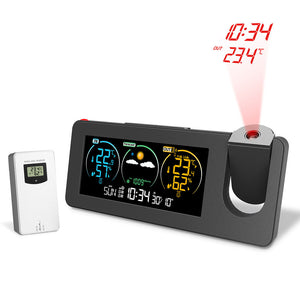 ZX3538 Projection Clock Weather Station with Time and Temperature Projection &amp; Dual Alarm Clocks
