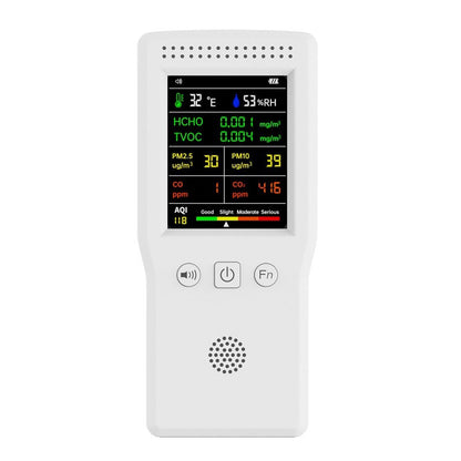 VT-9IN1 Air Quality Monitor Tester (White) for Temperature Humidity AQI PM2.5 PM10 HCHO TVOC CO CO2