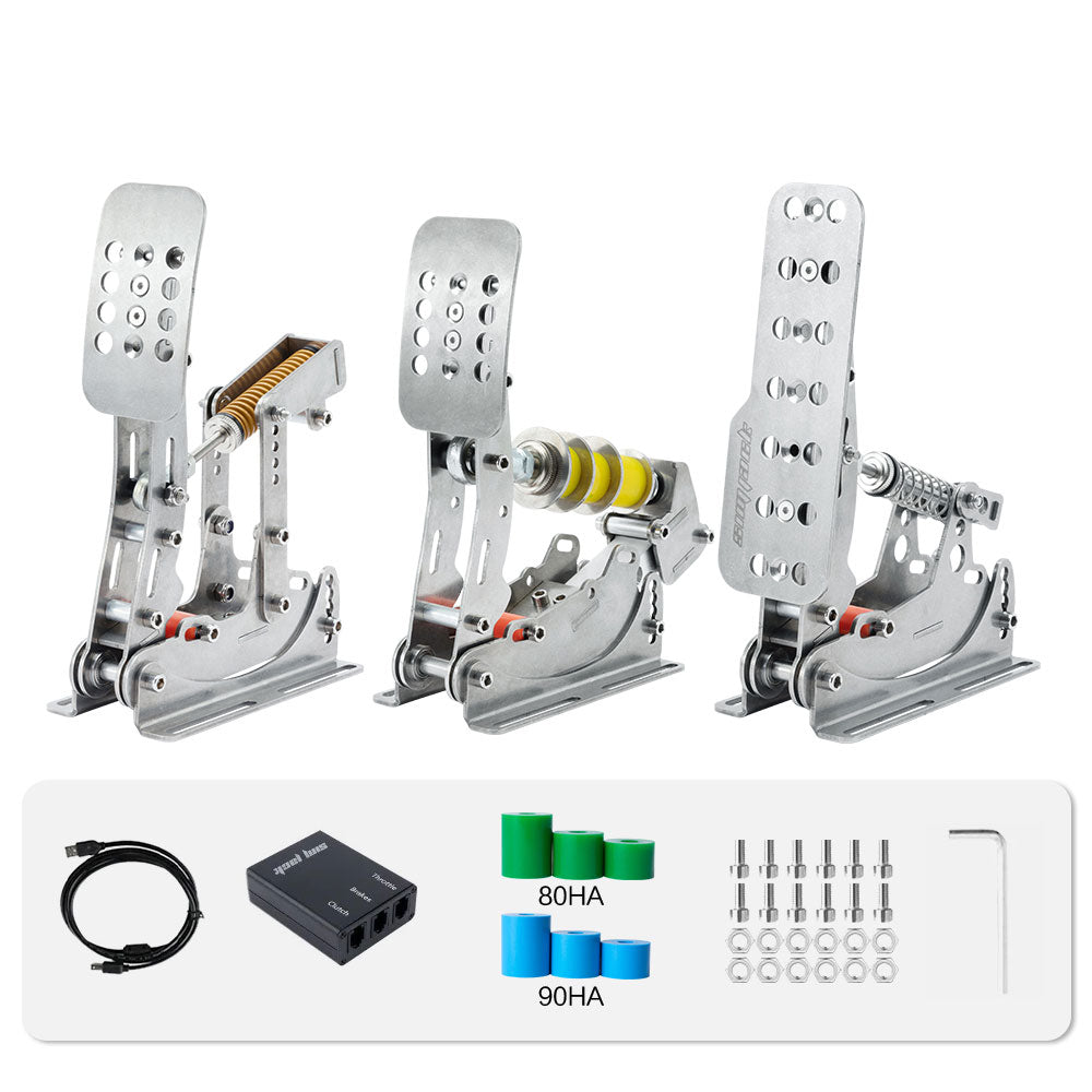 SIMJACK UT-P3 Series 3-Pedal Racing Pedals with Optional Hydraulic Rods and Mounting Base for G27/G29/T300RS/GTT500