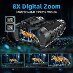 NV2181 Binocular 8X Digital Zoom Night Vision Device 4K 1080P IP54 Waterproof with 3.2-inch TFT HD Screen