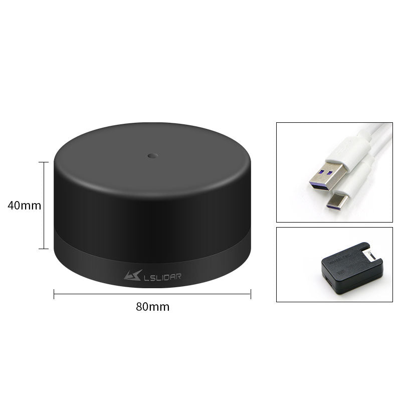 WHEELTEC LSLIDAR M10P 30m IP65 Lidar Sensor + Ethernet Adapter Module + Serial Port Adapter Module