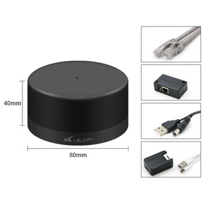 WHEELTEC LSLIDAR M10P 30m IP65 Lidar Sensor + Ethernet Adapter Module + Serial Port Adapter Module