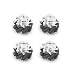 4PCS Mecanum Wheel Mecanum Wheels (60mm Diameter w/ Clamp-style Fixed Coupling &amp; 10KG Load Capacity)