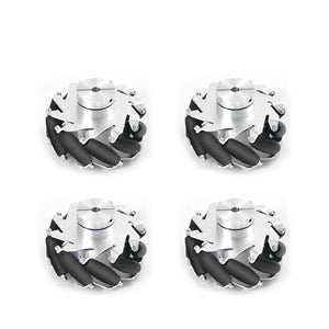 4PCS Mecanum Wheel Mecanum Wheels (75mm Diameter w/ Clamp-style Fixed Coupling &amp; 15KG Load Capacity)