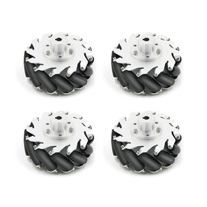 4PCS Mecanum Wheels (127mm Diameter with Keyway Setscrew Fixed Coupling and 60KG Load Capacity)