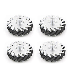 4PCS Mecanum Wheels (152mm Diameter w/ Aluminum Alloy Hub Keyway Setscrew Fixed Coupling for 60KG)