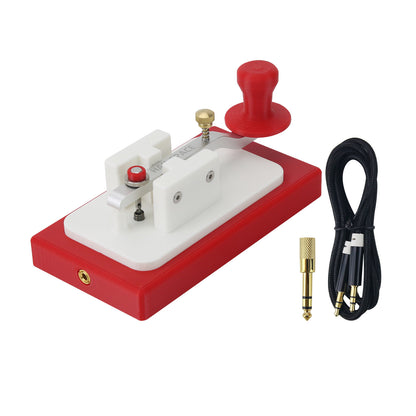 HAM SPACE Red MK-02 Morse Code CW Key 3D-Printed Mini Manual Key High Quality Radio Accessory with 3.5 to 6.5 Adapter