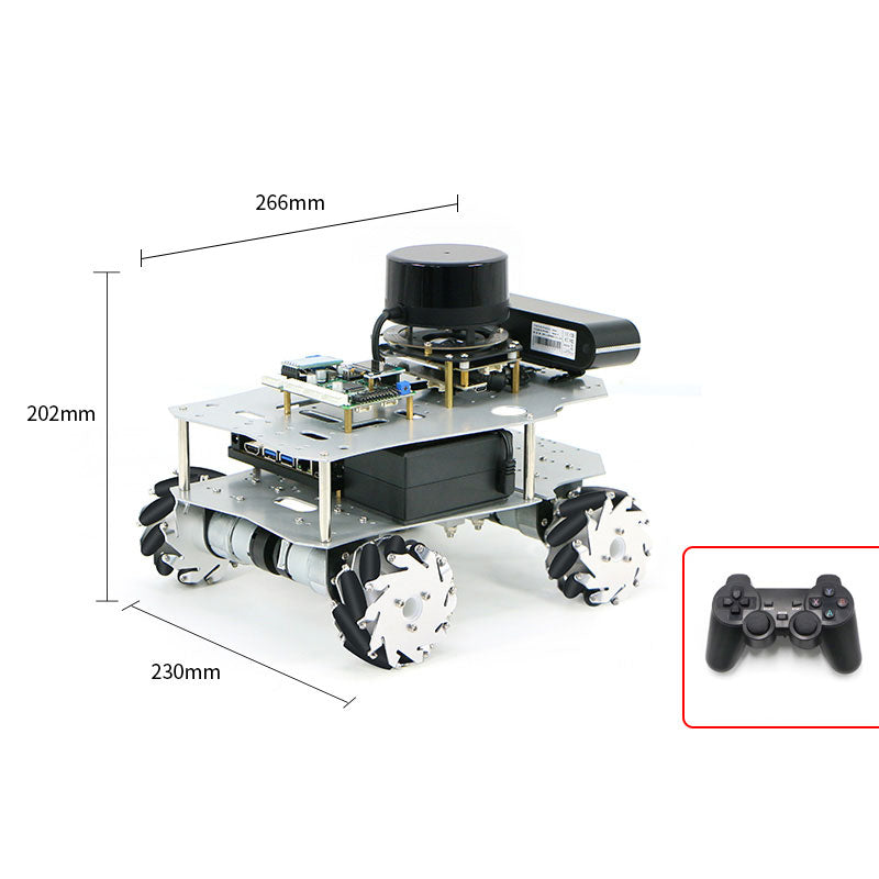 R550 ROS2 Robot (Mecanum Wheel Version) + Raspberry Pi 5 4GB + 25m N10P Lidar + RGB Camera