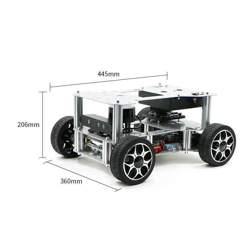 R550 (AKM) PLUS Ackerman Robot Car High-End Version w/ Swing Suspension Raspberry Pi 5 8GB + N10P