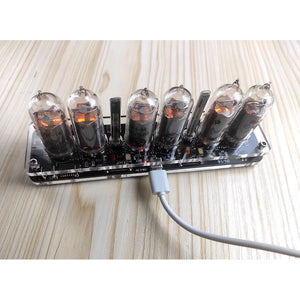 6-Bit IN-14 Nixie Tube Clock Base with 6PCS IN-14 Glow Tubes DIY Electronic Fluorescent Tube Creative Clock