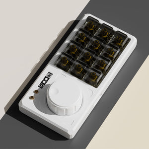 White Shell Linear Switch RE CNC Aluminum Alloy Keyboard 12-Key Mechanical Customized Keyboard Compatible with Windows/Mac