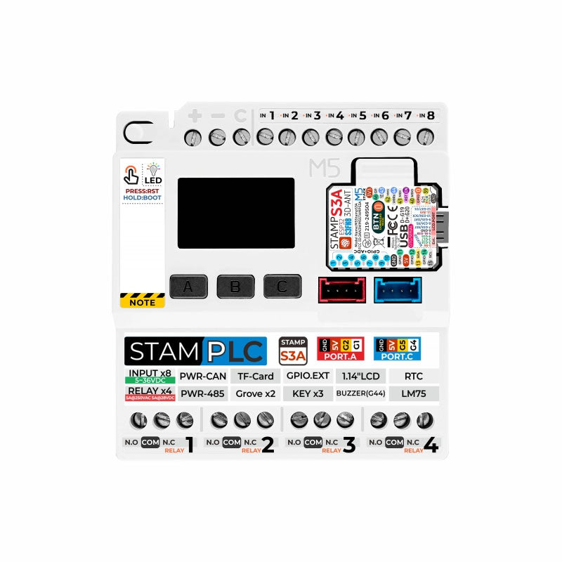 M5Stack StamPLC IoT Programmable Logic Controller ESP32S3 Cloud Data Monitoring for Industrial Automation