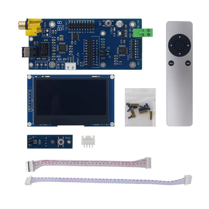 B18 2.4-inch OLED Screen Version Audio Receiving Board SPDIF to I2S Receiver Board with IR Remote Control Kit