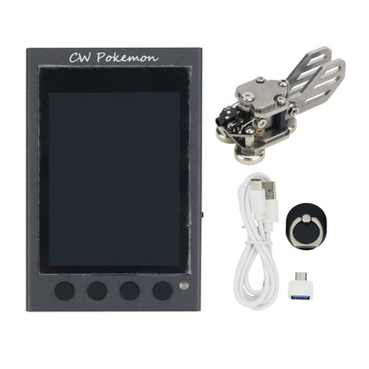 HamGeek Stainless Steel CW Morse Key with Magnetic Base (Trade Edition) + HAMCUBE Mini CW Trainer