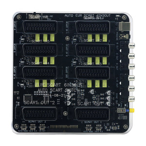 New SCART 6-IN 3-OUT Automatic Distributor with USB Cable Automatic Switcher Support RGB Output for SCART Game Devices