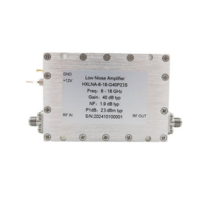 HXLNA-6-18-G40P23S 6-18GHz 40dB High Gain Low Noise Amplifier RF LNA with SMA Female Connector