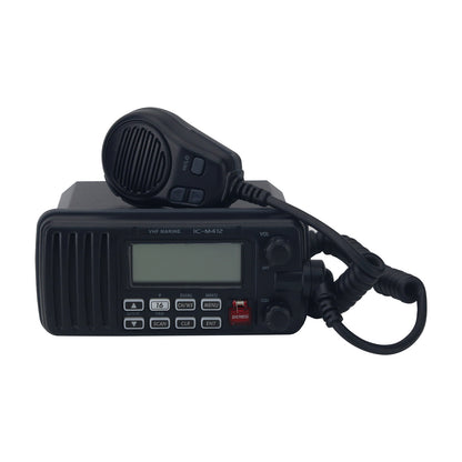 HamGeek IC-M412 25W Fixed Mount VHF Marine Transceiver w/ Handheld Microphone and IPX7 Submersible Protection