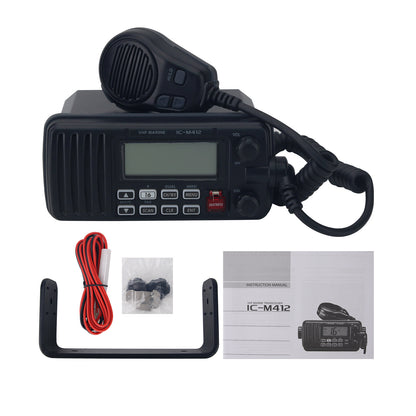 IC-M412 25W Fixed Mount VHF Marine Transceiver w/ Handheld Microphone &amp; IPX7 Submersible Protection