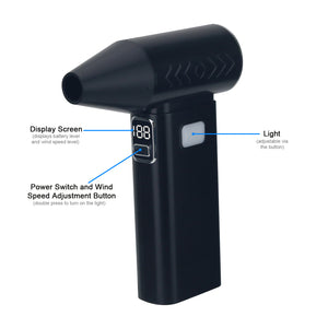 HamGeek KC01 65W Portable Violent Fan 6-Speed Turbo Fan (Black ) for Dust Removal &amp; PC Case Cleaning