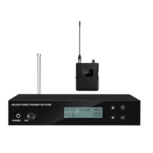 ANLEON S3D 560-596MHz Transmitter+Receiver Kit Stereo Wireless In-Ear Monitor System for Stage Performance