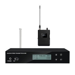 ANLEON S3D 640-676MHz Transmitter+Receiver Kit Stereo Wireless In-Ear Monitor System for Stage Performance