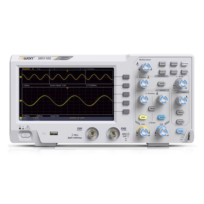 Owon SDS1102 100MHz 1GS/s 8Bits High Resolution ADC 2-Channel Digital Oscilloscope with 7" LCD for SCPI and Labview