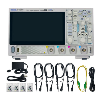 RIGOL DHO804 70MHz 4-Channel 12Bit Portable High Resolution Digital Oscilloscope 7-inch Touch Screen with 4PCS 150MHz Probes