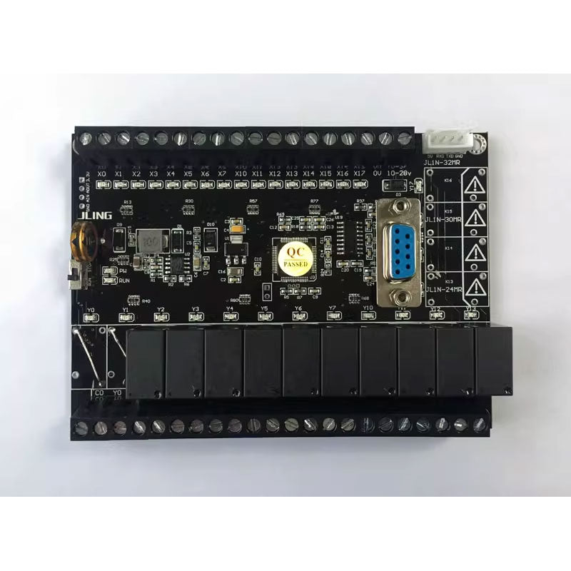 24MRT Programmable Logic Controller Board 0-3.3V Y2-Y13 10 Relay Outputs Compatible with FX1N Series PLC