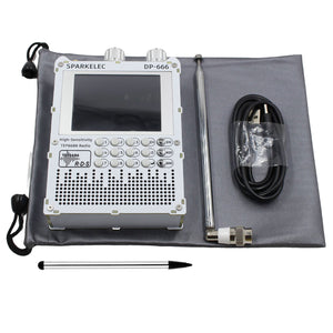 White DP-666 High Sensitivity Full Band DSP Receiver FM/LW/MW/SW/OIRT Radio 2.8-inch IPS Touch Screen with Touch Pen