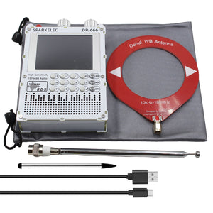 White DP-666 High Sensitivity Full Band DSP Receiver FM/LW/MW/SW/OIRT Radio with Touch Pen and Donut WB Antenna