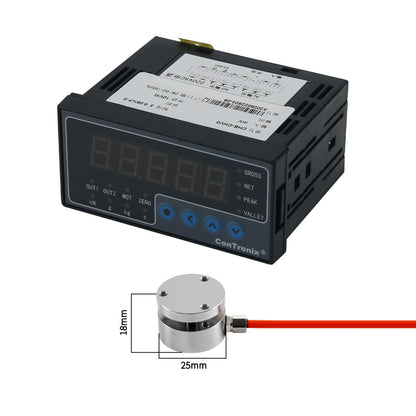 QLMH-25 Miniature Load Cell Sensor (500KG) + QLHB-C 5-Digit Display with 2 Alarm Output Channels