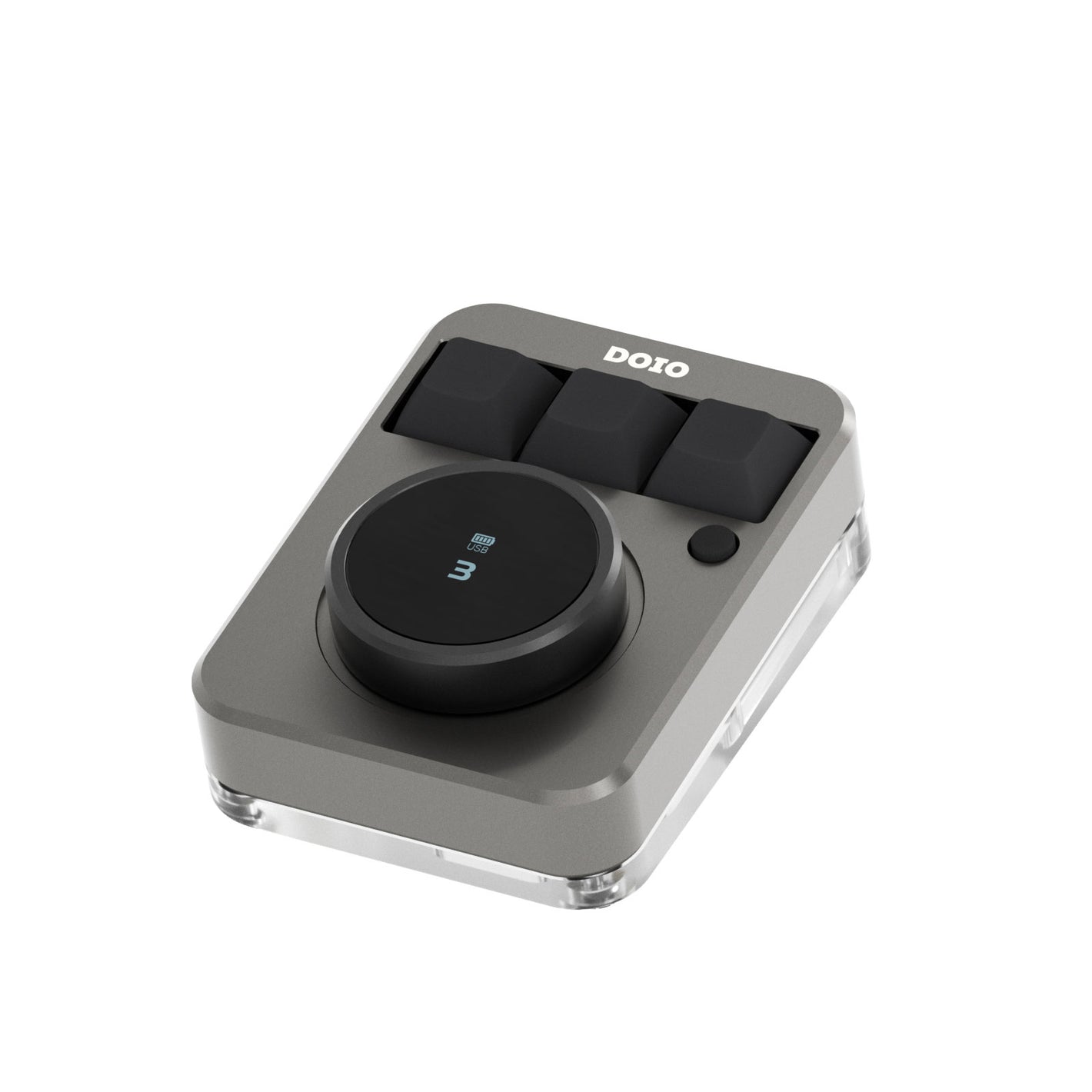 DOIO KB03B-01 3-Key Keyboard Bluetooth Keyboard Small Keyboard with Wired and Bluetooth Modes