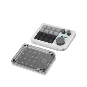 DOIO KB16-01 16-Key Keyboard Small Keyboard Wired Keyboard (White and Spray Coated) with 3 Knobs