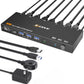 KV999 2-IN 2-OUT HDMI-compatible KVM Switch USB3.0 Support 8K60Hz/4K120Hz Compatible with Windows/Mac