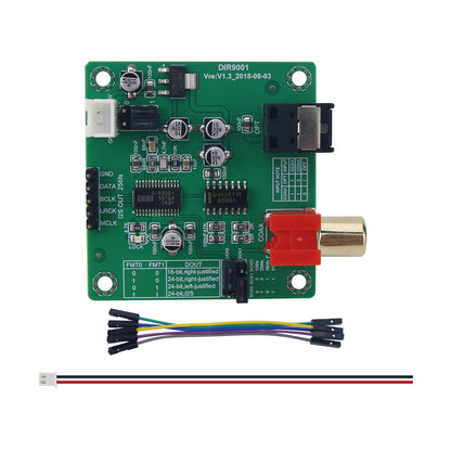 DIR9001 Coaxial Receiver Optical Receiver Module SPDIF To I2S 24Bit 96KHz With Optic Fiber Port