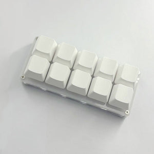 10-Key Small Keyboard Custom Keyboard (White) w/ Kailh BOX Red Switches for Bluetooth &amp; Wired Modes
