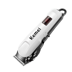 Kemei KM-809A Rechargeable Hair Trimmer LCD Display 12W Electric Hair Clipper 100-240V with Adjustable Blade Length