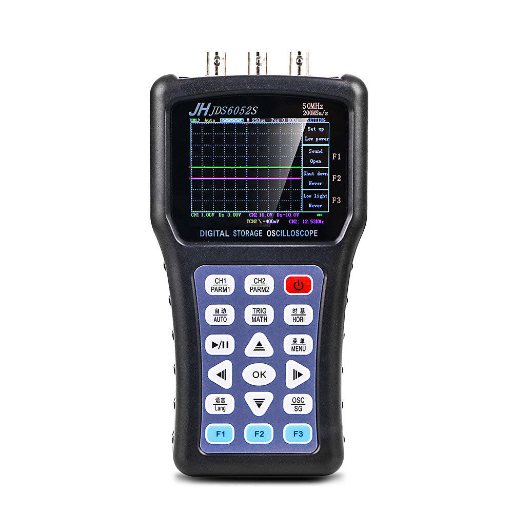 JDS6052S 50MHz Dual Channel Handheld Oscilloscope Function Signal Generator with 2.8-inch TFT Color Display