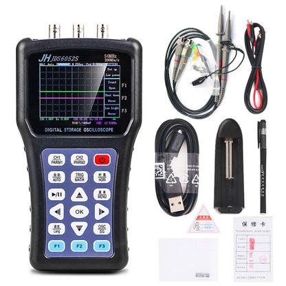 JDS6052S 50MHz Dual Channel Handheld Oscilloscope Function Signal Generator with 2.8-inch TFT Color Display