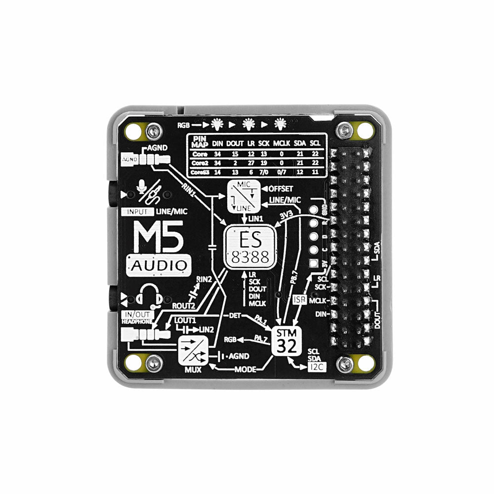 M5Stack Module Audio ES8388 Audio Interaction Expansion Module HiFi Audio Codec Support 2-Channel Microphone Input
