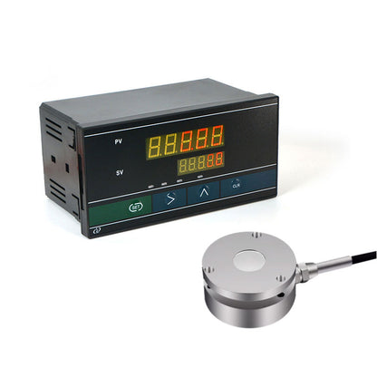 Pancake Load Cell Sensor (Φ58mm 0-2T) + V8016N 160x80mm Display for Instant Impact Force &amp; Pressure