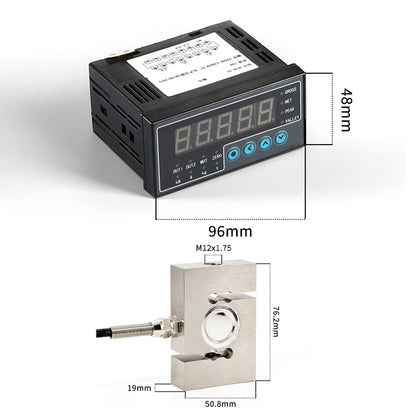 96x48mm CHB Load Cell Display + S-Shaped Load Cell Weight Sensor (0-100KG) for Tension &amp; Compression