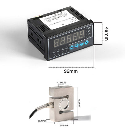 96x48mm CHB Load Cell Display + S-Shaped Load Cell Weight Sensor (0-500KG) for Tension &amp; Compression