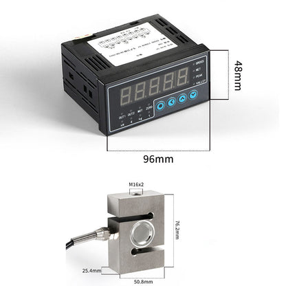 96x48mm CHB Load Cell Display + S-Shaped Load Cell Weight Sensor (0-1T) for Tension &amp; Compression