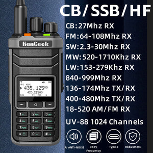 HamGeek UV-88 1024 Channels + 2 VFO Channels Walkie Talkie Handheld Transceiver (Standard Version)