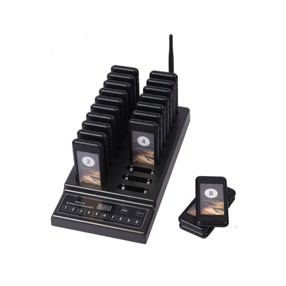 SU-68Z 999-Channel Queuing Wireless Calling System Expandable Wireless Pager System with 20 Pagers
