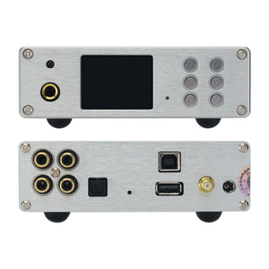 Semibreve Silvery NP10 Audio Decoder Headphone Amplifier 2-IN-1 2xES9038Q2M Bluetooth5.4 for QCC3084 with Built-in USB Sub Card