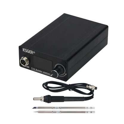 KSGER STM32 V3.1S T12 120W OLED Soldering Station with T12-K + T12-ILS Soldering Tips for Electronics Repair and Maintenance