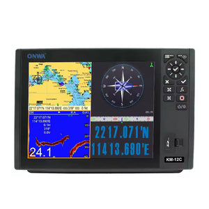 ONWA KM-12C 12-inch Multifunctional Marine GPS Chart Plotter Echo Sounder Fish Finder with SD Card Built-in Sea Map