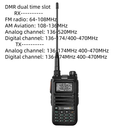 UV-4R DMR+Analog Dual Mode FM Walkie Talkie 2.5W Intelligent DSP Digital Noise Cancellation Radio